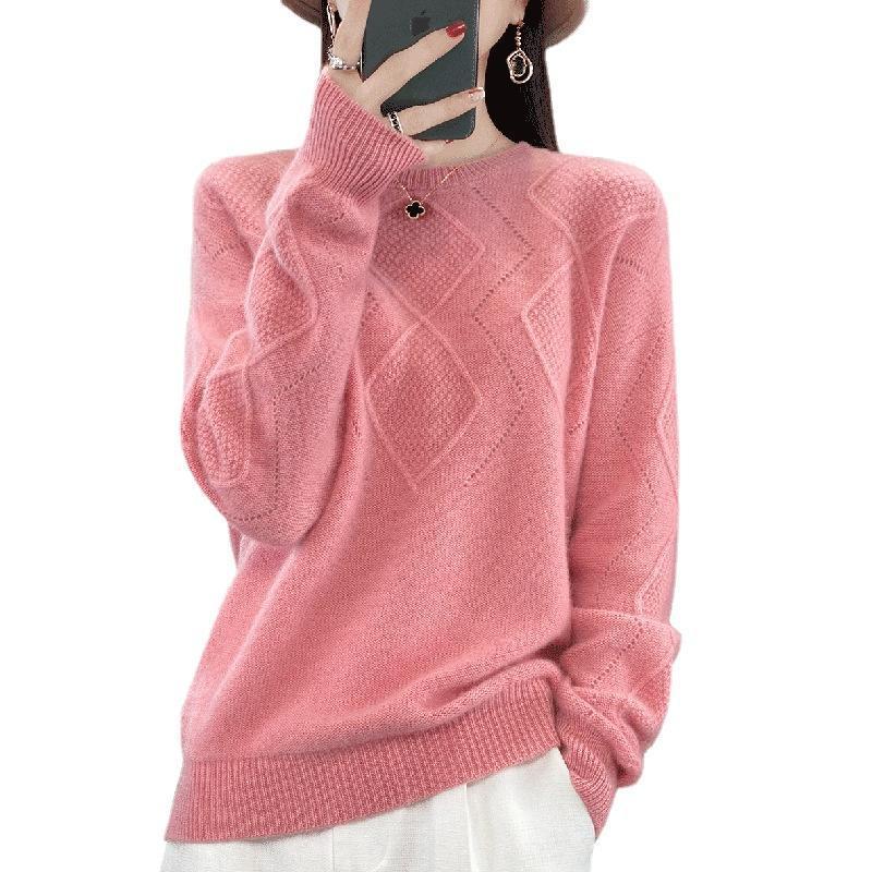 Versatile Western-Style Women's Solid Color Pullover Sweater