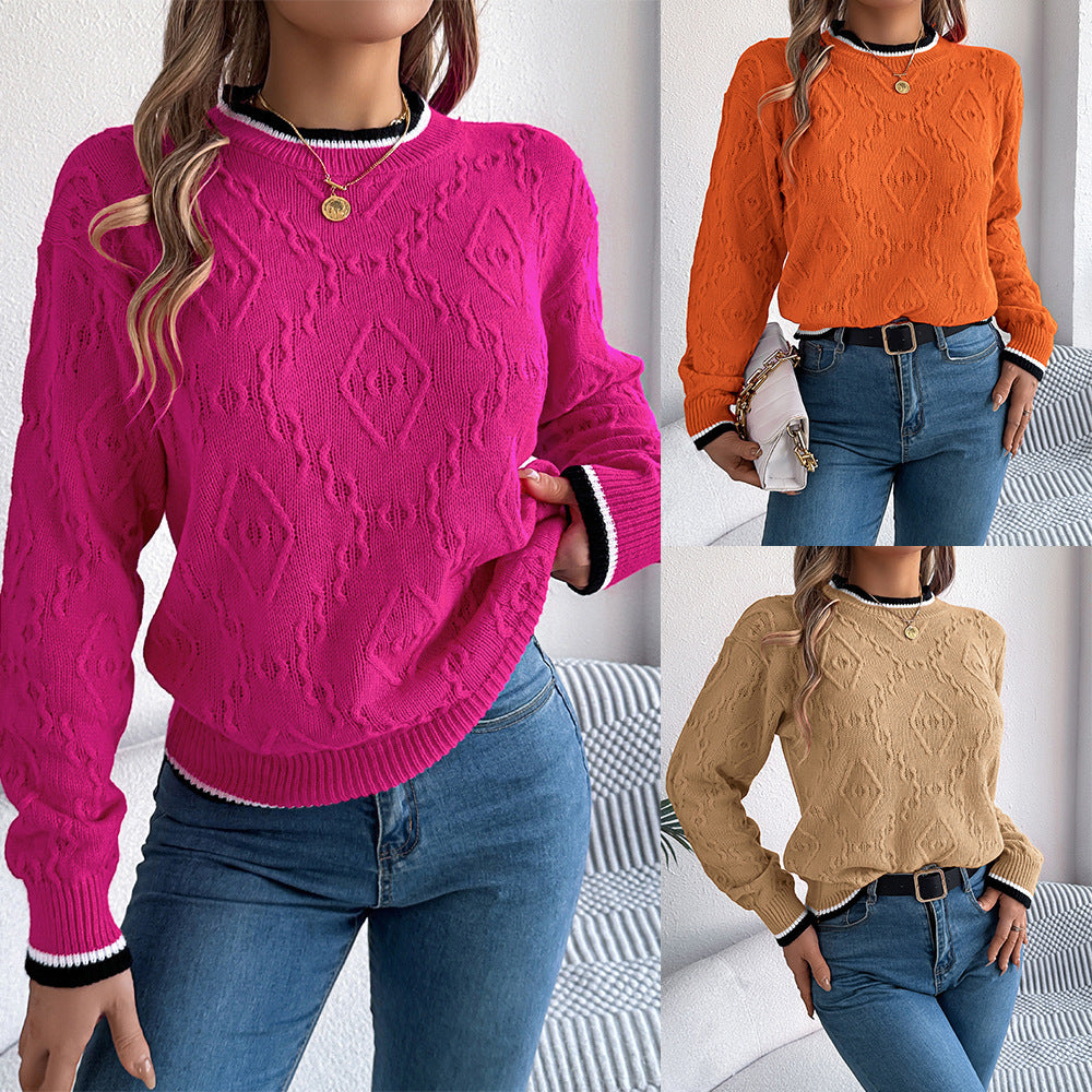 Casual Multicolor Twist Design Long Sleeve Pullover