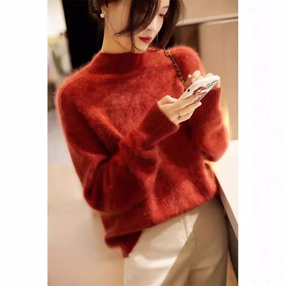 Women's Long Sleeve Inner Sweater - Half-High Collar Base Layer