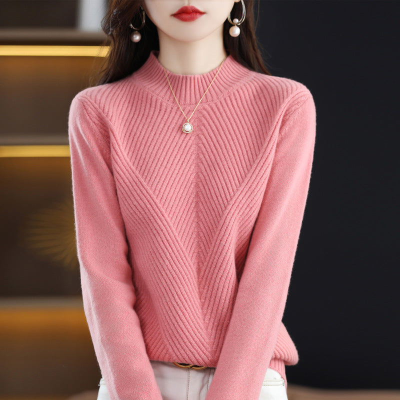 New Autumn and Winter Half Turtleneck Sweater for Women