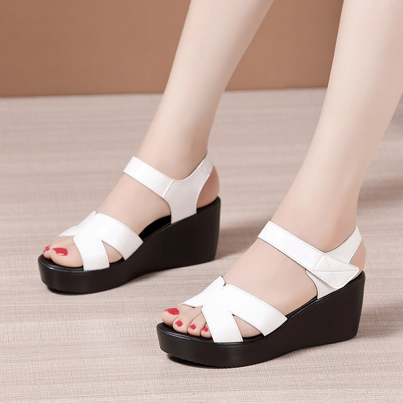 Plus Size Platform High Heel Sandals - Versatile All-Match Style