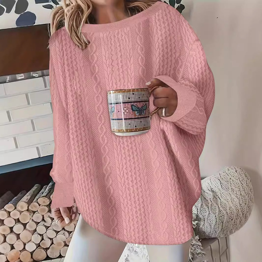 Autumn and Winter Lazy Loose Pullover Sweatshirt – Cozy Women's Sweater