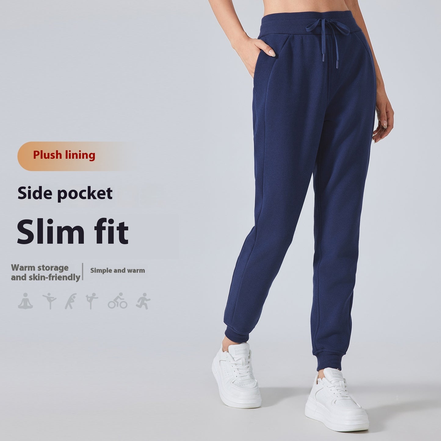 Fleece-Lined Warm All-Match Leisure Track Sweatpants