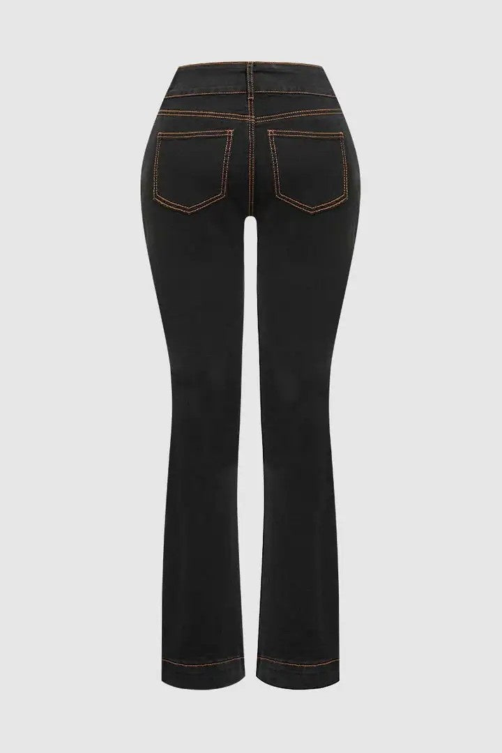High-Rise Bootcut Jeans For Women, Tummy Control Dark Wash Durable Western Work & Riding Pants