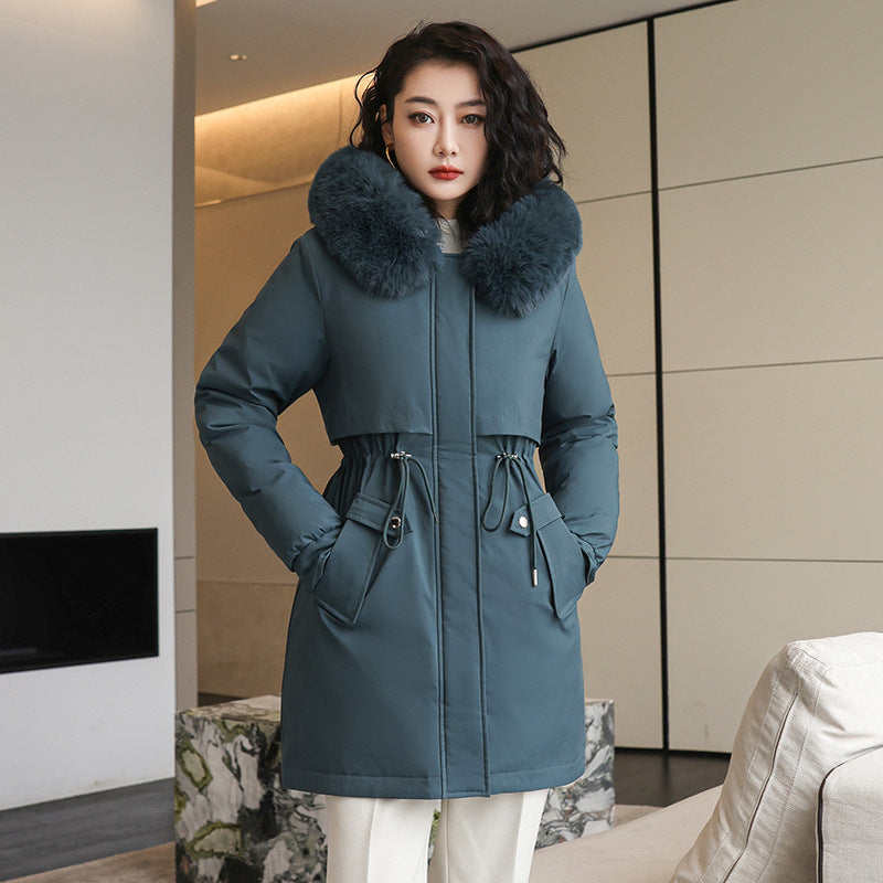 Korean-Style Slim Waist Down Coat