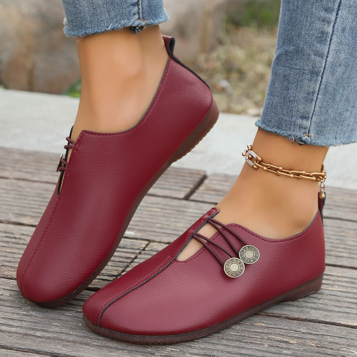 Women's Plus Size Casual Autumn Shoes, Low-Cut in Soft Leather