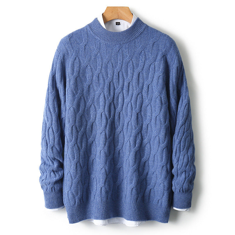 Men's Half-Turtleneck Thick Knit Sweater Pullover Shirt