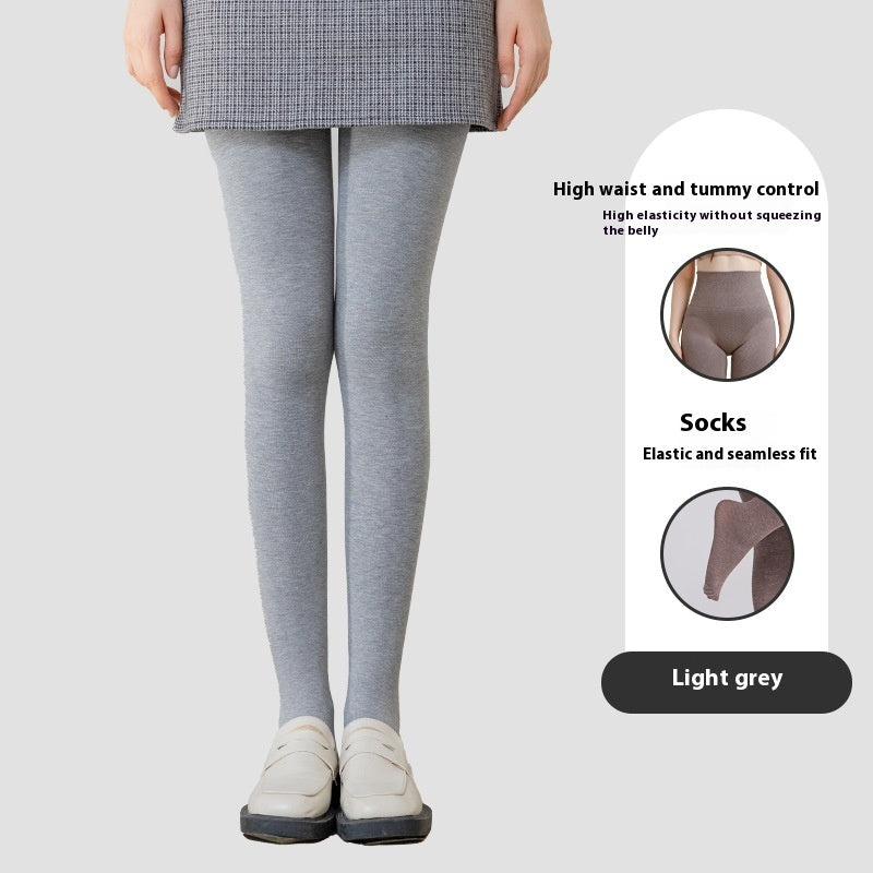 Women's High-Waist Winter Leggings with Socks, Fashion Slim Pantyhose for a Warm, Sleek Look