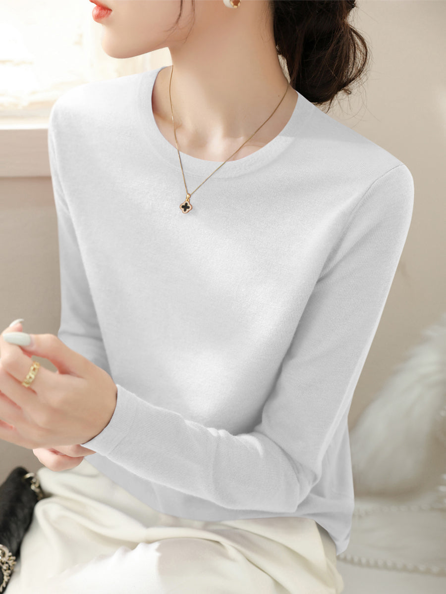 Round Neck Loose Long Sleeve Sweater