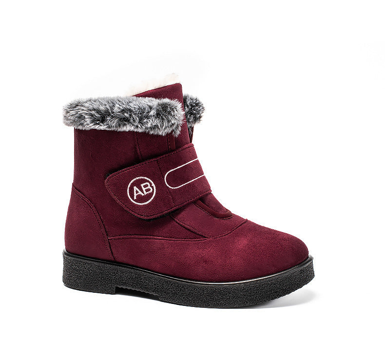 High-Warmth Women's Snow Boots with Velcro and Flannel Lining