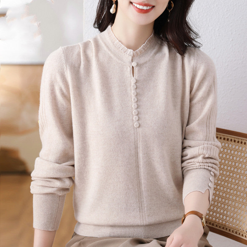 Women's Wool Sweater, Loose Fit for Autumn and Winter