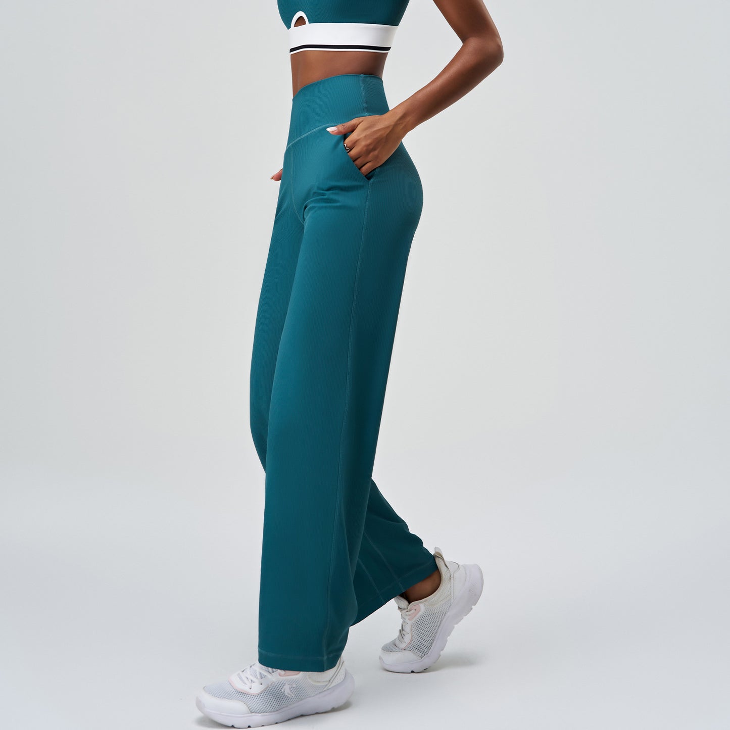 High-Waist Yoga Wide-Leg Casual Exercise Pants