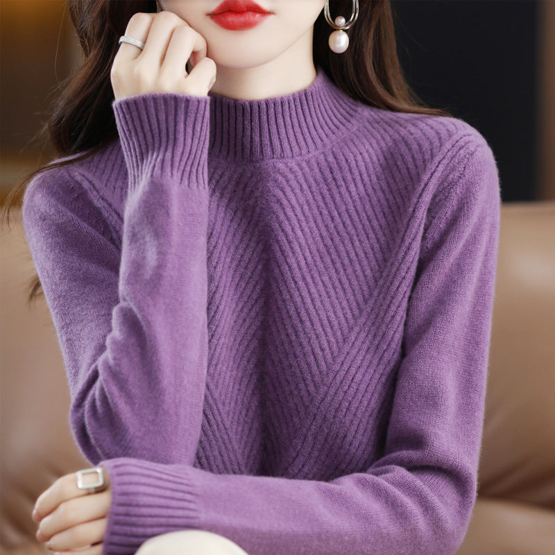 New Autumn and Winter Half Turtleneck Sweater for Women