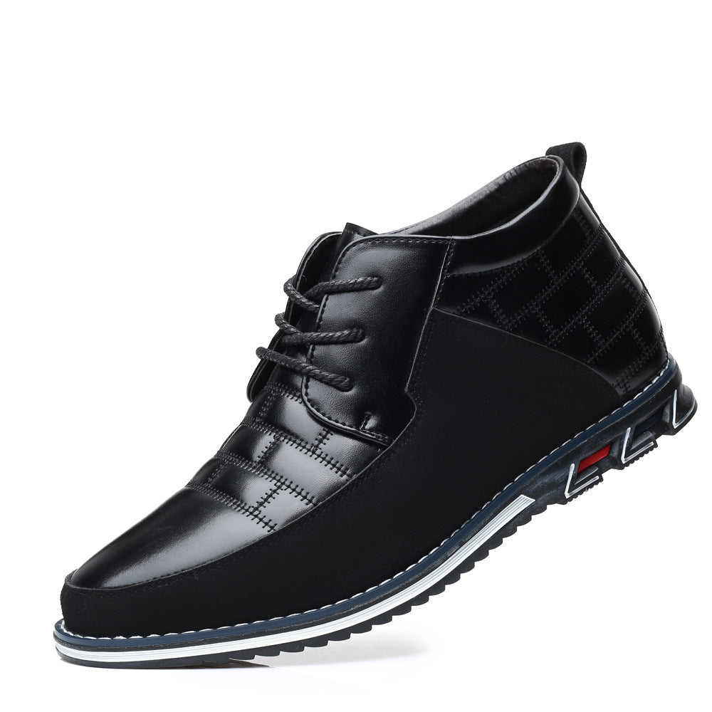 Zhongbang Men's Casual Leather Shoes With Front Lace