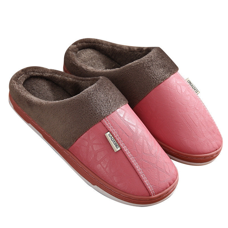 Women's Indoor Waterproof Thick-Soled Cotton Slippers