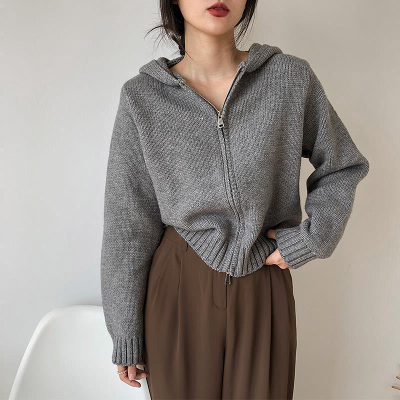 High-Quality Korean Sweater for Women, Padded Top Outerwear