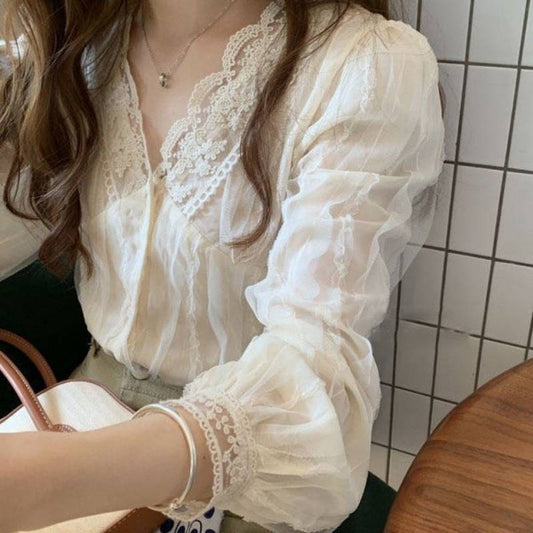 Gentle And All-match Chiffon Sweet Chic Blouse