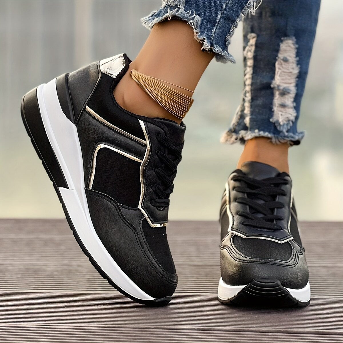 Fashionable Wedge Platform Leisure Sports Shoes for Women – Slim Design