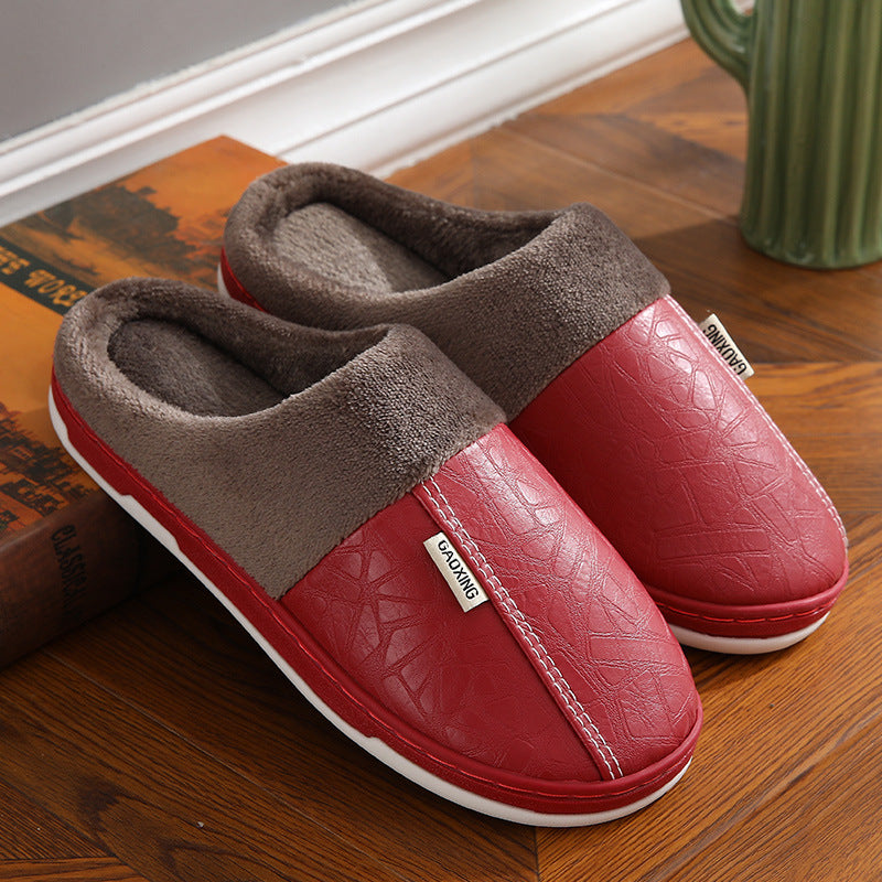 Women's Indoor Waterproof Thick-Soled Cotton Slippers