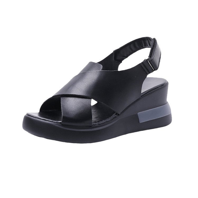 Women's Casual Peep-Toe Wedge Sandals with Platform