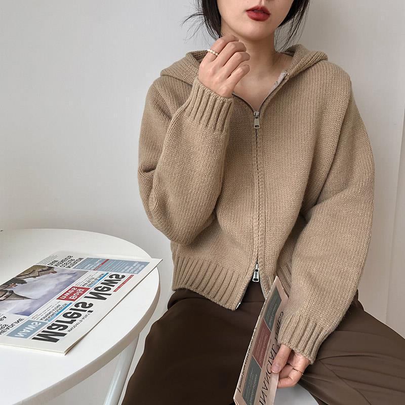 High-Quality Korean Sweater for Women, Padded Top Outerwear