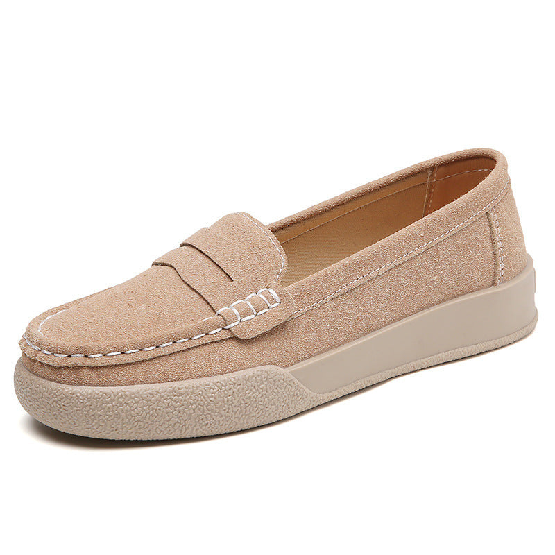 Korean Style Slip-On Gommino Casual Shoes, Flat Design for Spring and Autumn