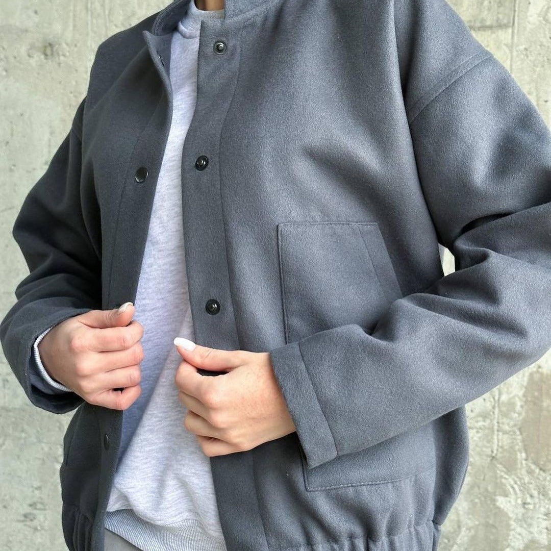 Stand-Up Collar All-Match Long-Sleeve Coat Jacket