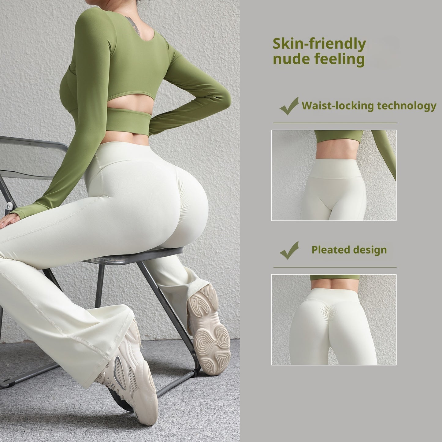 European And American High-waisted Peach Butt-lifting Quick-dry Flare Yoga Pants For Women