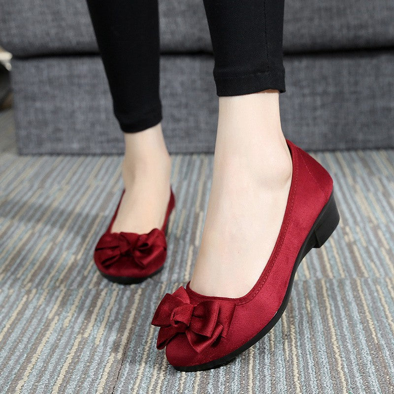 Women's Butterfly Bow Wedge Soft-soled Cloth Shoes