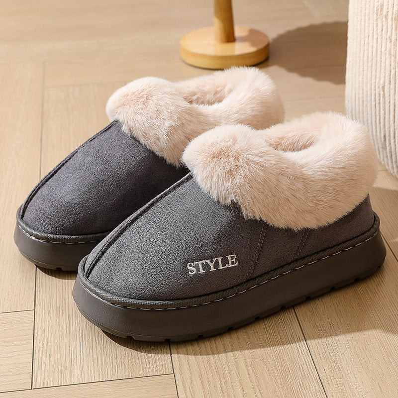 New Suede Cotton Warm Non-Slip Snow Boots Slippers