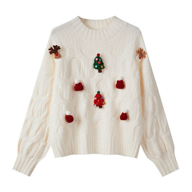 Christmas 3D Decorative Knitwear Top