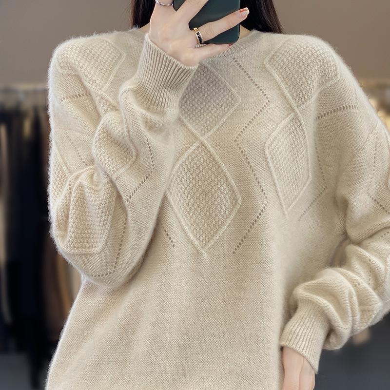 Versatile Western-Style Women's Solid Color Pullover Sweater