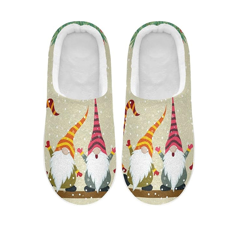 Santa Claus Cotton Slippers for Autumn and Winter, Cozy Holiday Footwear