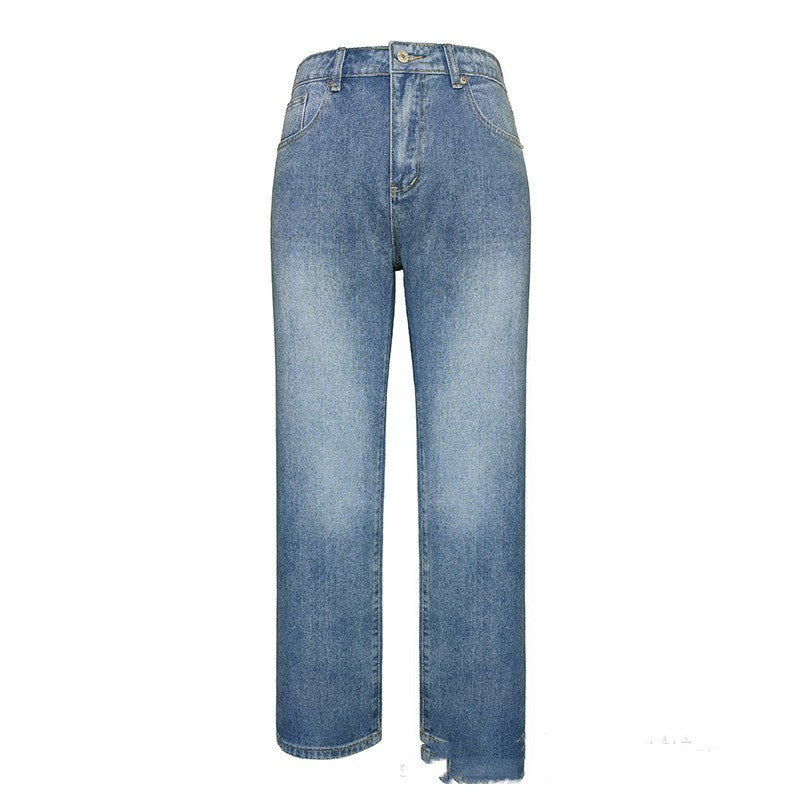 Women's Loose Mid-Waist Casual Straight-Leg Jeans