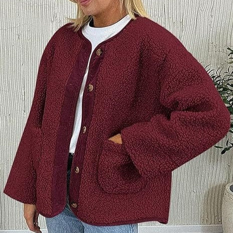 Women's Cozy Collarless Winter Jacket