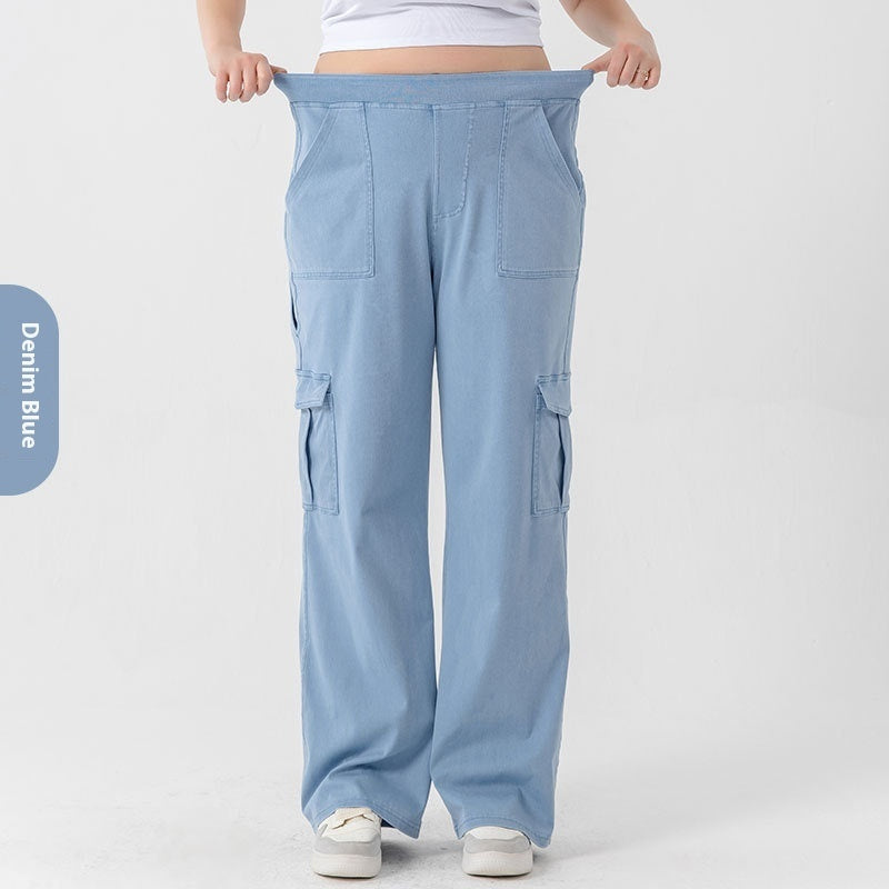 High-Waist Stretch Sports Casual Pants with Double Pockets