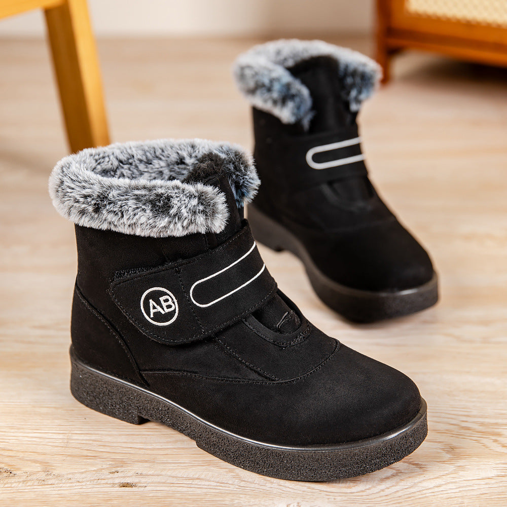 High-Warmth Women's Snow Boots with Velcro and Flannel Lining