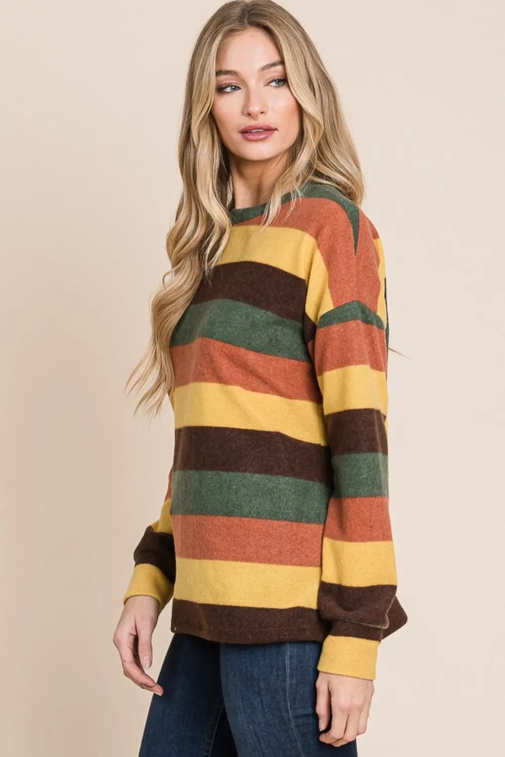 Multi-Color Striped Knit Top for Women