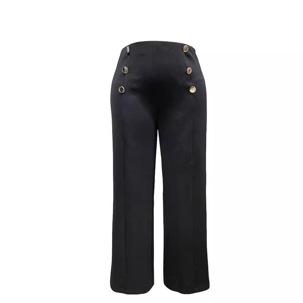 Plus Size Women's Casual Straight-Leg Trousers