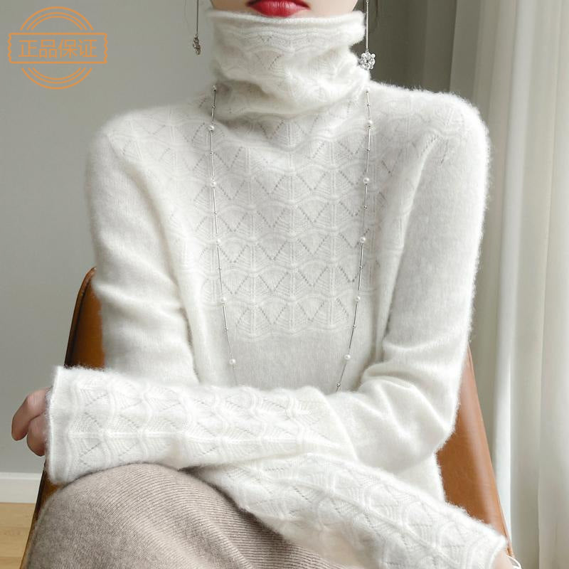 Short Pile Collar Turtleneck Sweater - Women's Autumn and Winter Fashion