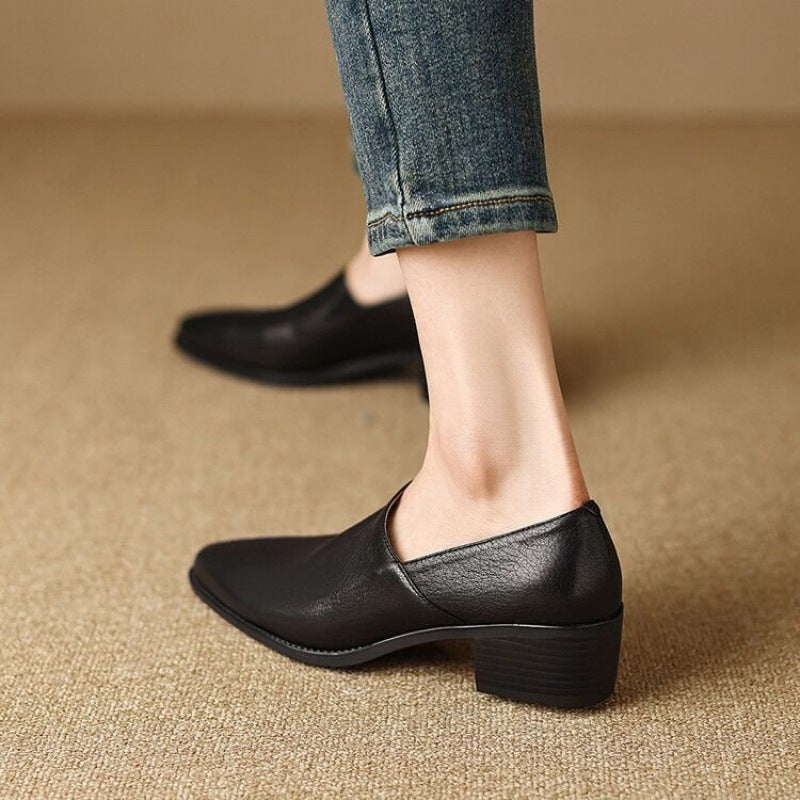 Autumn Women's Comfortable Small Leather Shoes – Casual, Fashionable, Solid Color