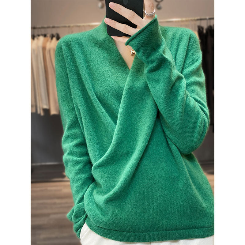 Pure Wool V-Neck Sweater for Women