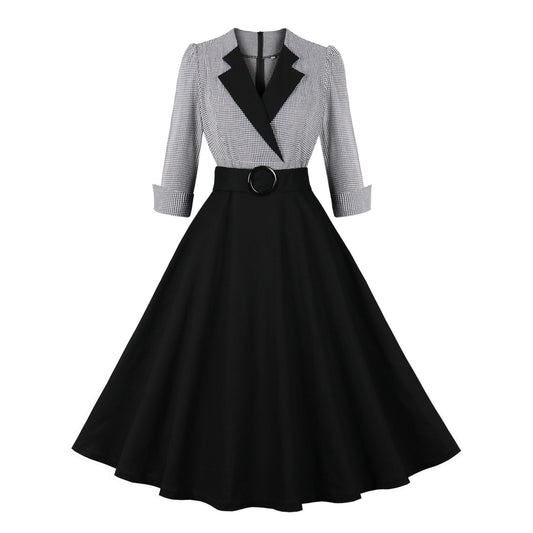 Elegant Retro Cotton Dress for Women