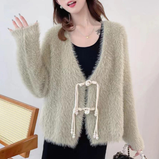 Women's Short Artificial Mink Fur Top - Thick and Cozy