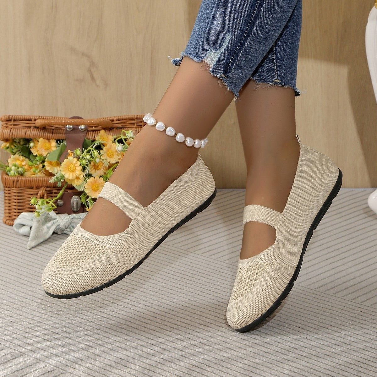 Plus Size Breathable Mesh Soft-Bottom Pumps, Casual Mom Shoes