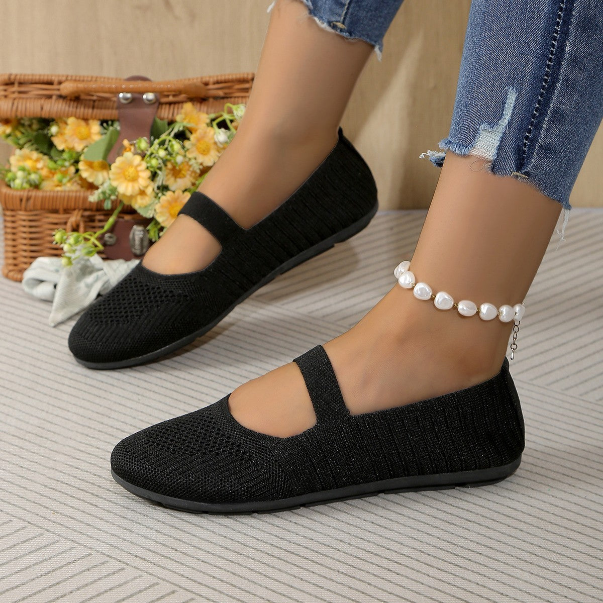 Plus Size Breathable Mesh Soft-Bottom Pumps, Casual Mom Shoes