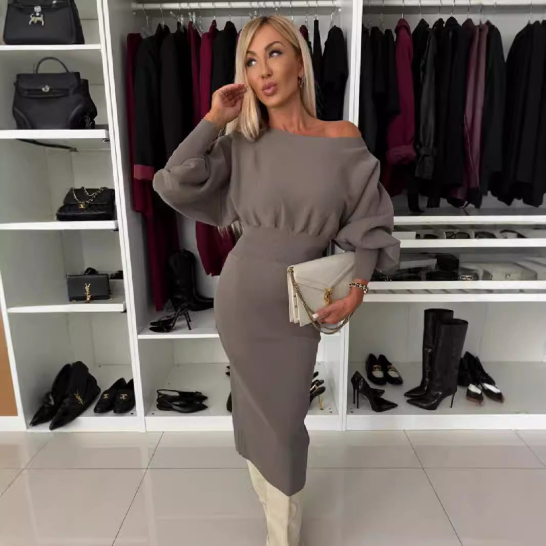 Women's Oversized Knit Slim-Fit Dress