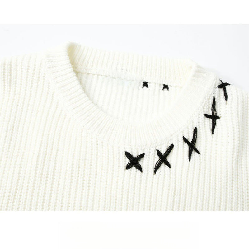 Women's Loose Fit Knitted Sweater - Casual Lazy Style