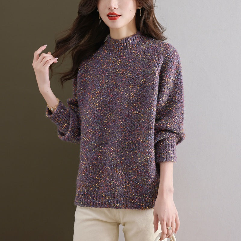 Women's Colorful Yarn Knitted Sweater