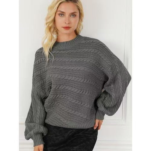 Women's Winter Twist Knitted Pullover – Casual and All-Matching Style